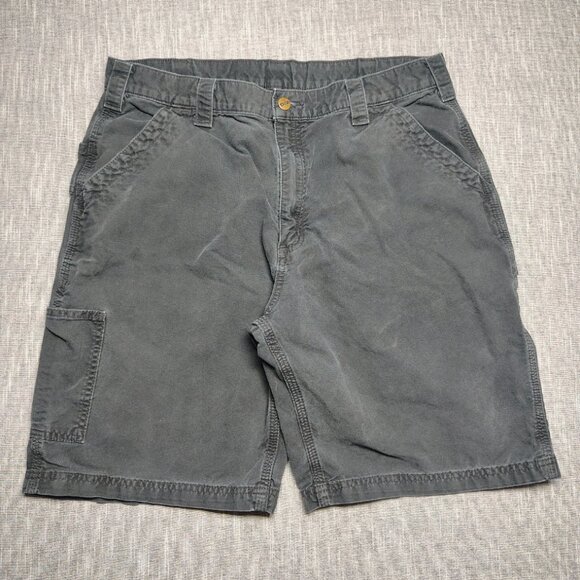 Carhartt Shorts Mens Size 36 Black Canvas Utility Loose Original Baggy Fit B147 - Picture 1 of 7